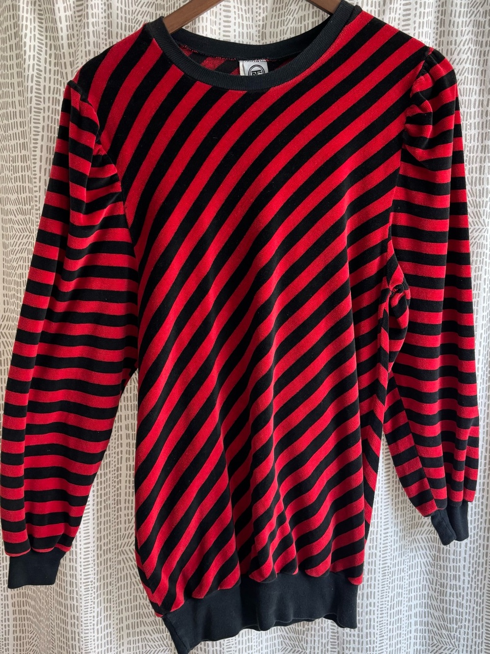 Vintage stripe velour tunic top